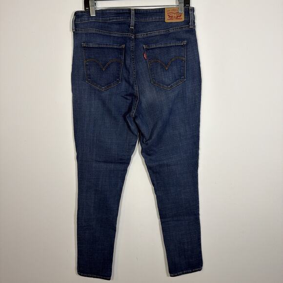 Levi's 721 High Rise Skinny Jeans Womens 33 Blue Stretch Denim Waterless Zip Fly - Picture 4 of 6